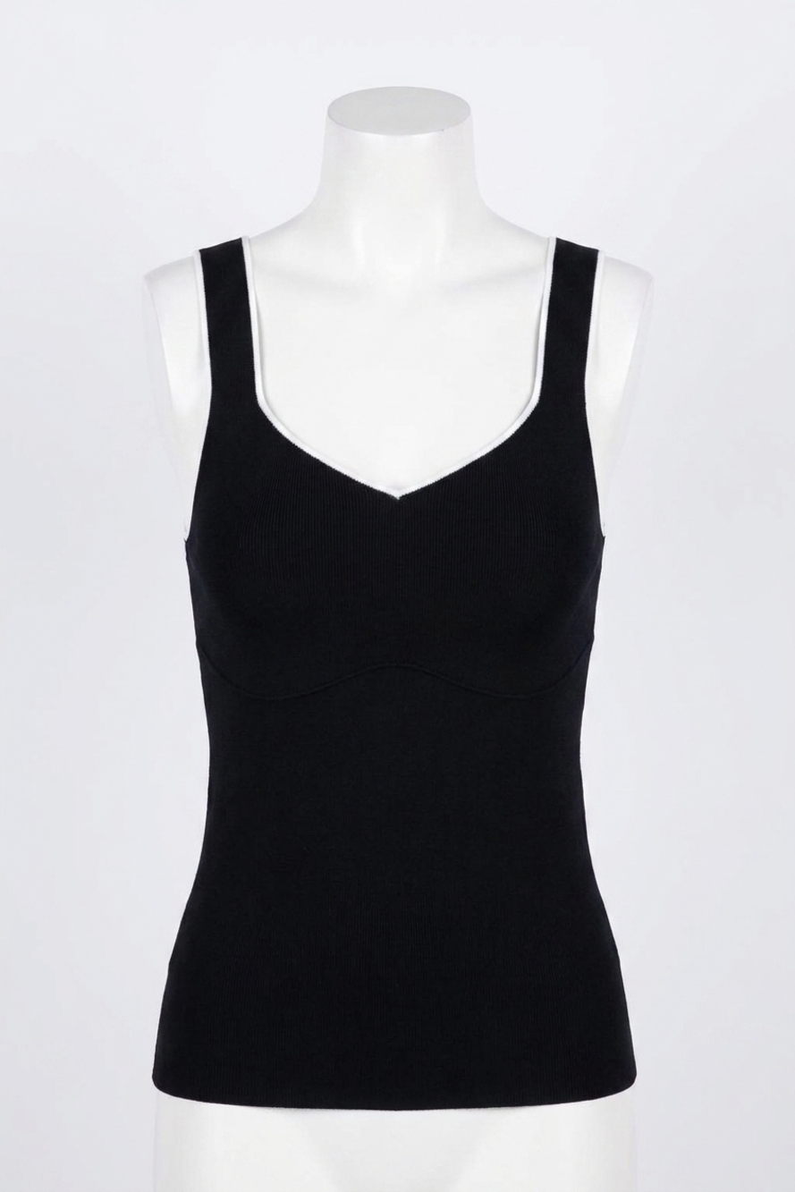 NEW ENDLESS ROSE cody rib sweater tank in black